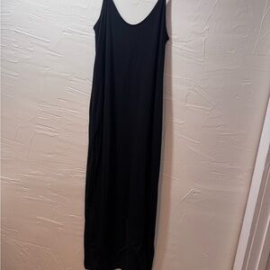 Black Sleeveless Maxi Dress with Scoop Neck